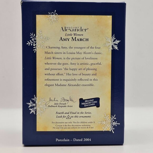 Hallmark 2004 AMY MARCH Madame Alexander Little Women Christmas Ornament - Picture 9 of 11